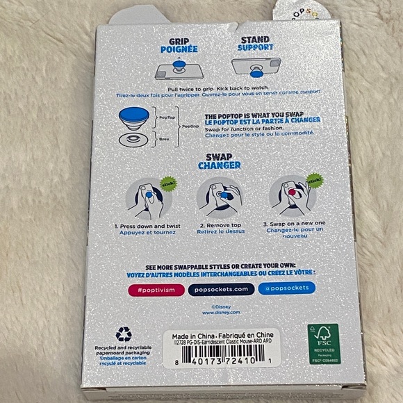 Mickey Mouse Ears Disney X PopSocket PopGrip PopTop Cell Phone Grip & Stand NWT - Picture 6 of 6